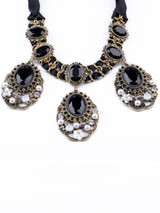 Casual Imitation Stone Pendant Adjustable Choker Necklace