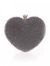 Casual Gold Heart Rhinestone Evening Clutch Bag