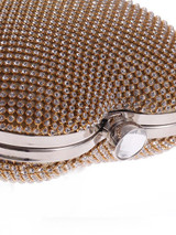 Casual Gold Heart Rhinestone Evening Clutch Bag