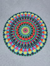 Casual Multi-Color Pattern Printed Round Beach Shawl