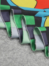 Casual Multi-Color Pattern Printed Round Beach Shawl
