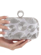 Casual Silver Beading Evening Clutch Bag