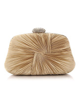 Casual Rhinestone Pleated Chain Evening Clutch Bag