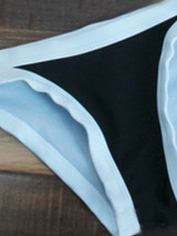 Casual Black White Geometric Halter Bikini