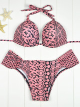 Casual Captivating Halter Printed Bikini