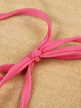 Casual Halter Fringe Color Block Printed Bikini