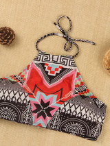 Casual Attractive Halter Unique Printed Bikini