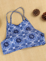 Casual Spaghetti Strap Strappy-Back Printed Bikini