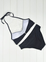 Casual Halter Decorative Lace Hollow Out Bikini
