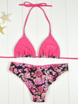Casual Halter Floral Printed Triangle Bikini