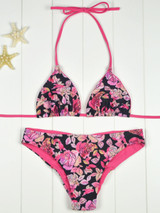 Casual Halter Floral Printed Triangle Bikini
