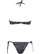 Casual Black White Halter Animal Printed Bikini