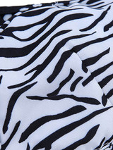Casual Black White Halter Animal Printed Bikini