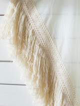 Casual V-Neck Fringe See-Through Plain Tunic