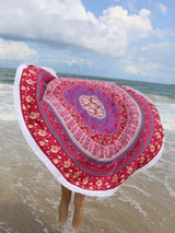 Casual Tassel Round Boho Beach Shawl