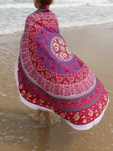 Casual Tassel Round Boho Beach Shawl