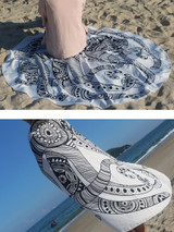 Casual Abstract Printed Round Beach Shawl