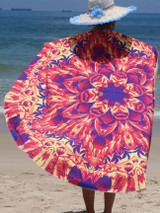 Casual Abstract Printed Round Shawl