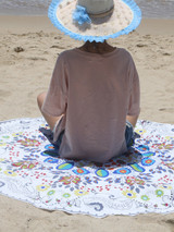Casual Floral Printed Boho Round Beach Shawl