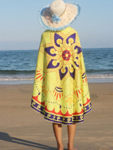 Casual Colorful Geometric Round Beach Shawl