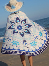 Casual Geometric Floral Round Beach Shawl