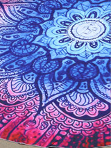 Casual Blue Gradient Round Beach Shawl