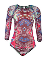 Casual Back Hole Tribal Printed One Piece