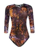 Casual Crew Neck Back Hole One Piece In Animal Printed