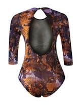 Casual Crew Neck Back Hole One Piece In Animal Printed