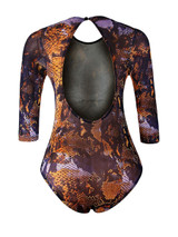 Casual Crew Neck Back Hole One Piece In Animal Printed