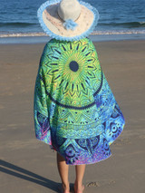 Casual Green Gradient Beach Shawl