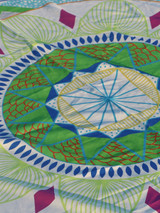 Casual Green Geometric Round Beach Shawl