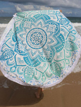Casual Fringe Round Beach Shawl