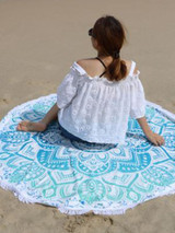 Casual Fringe Round Beach Shawl