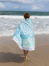 Casual Fringe Round Beach Shawl