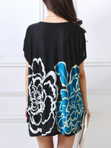 Casual Loose Round Neck Floral Blouse