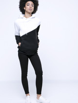 Casual Kangaroo Pockets Color Block Hoodie
