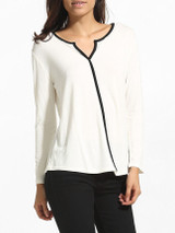 Casual V Neck Cotton Blouse