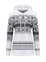 Casual Designed Drawstring Printed Striped Hoodie