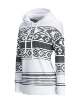 Casual Designed Drawstring Printed Striped Hoodie