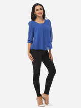 Casual Plain Elegant Round Neck Blouse