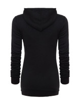 Casual Zips Color Block Printed Hoodie