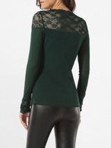 Casual V Neck Hollow Out Lace Patchwork Plain Blouse