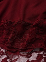 Casual Batwing Round Neck Chiffon Lace Hollow Out Lace Patchwork Plain Blouse Casual Batwing Round Neck Chiffon Lace Hollow Out Lace Patchwork Plain Blouse