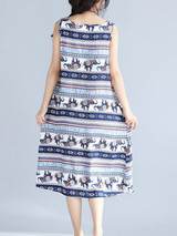 Casual Round Neck Striped Chiffon Glamorous Maxi Dress Casual Round Neck Striped Chiffon Glamorous Maxi Dress