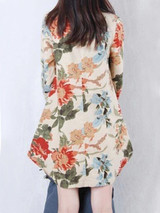 Casual V-Neck Floral Printed Sack Shift Dress