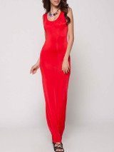 Casual Sexy&comfortable Round Neck Plain Maxi-dre