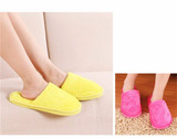 Casual Home Slippers Soft Warm Plush Cotton Pure Color Indoor Shoes