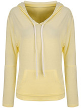 Casual Basic Drawstring Kangaroo Pocket Plain Hoodie
