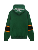 Casual Color Block Kangaroo Pocket Letters Drawstring Hoodie
